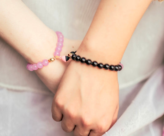 Magical Magnet bracelets black /pink